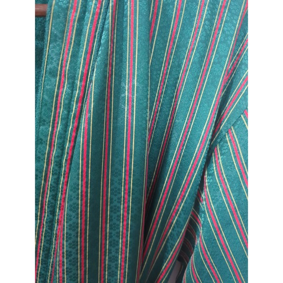 Victoria's Secret Vintage Gold Label Green Red Striped Robe - Picture 4 of 4